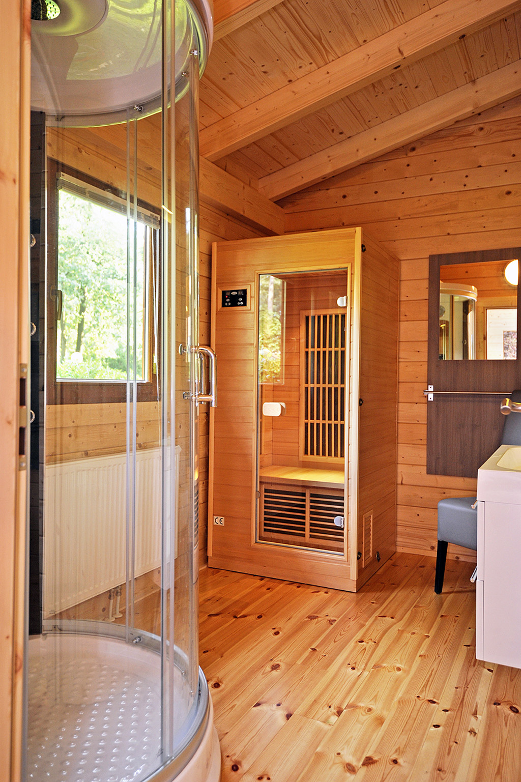 houten lodge sauna